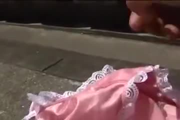 Japanese girl gets her pantie rip off on the street part 1